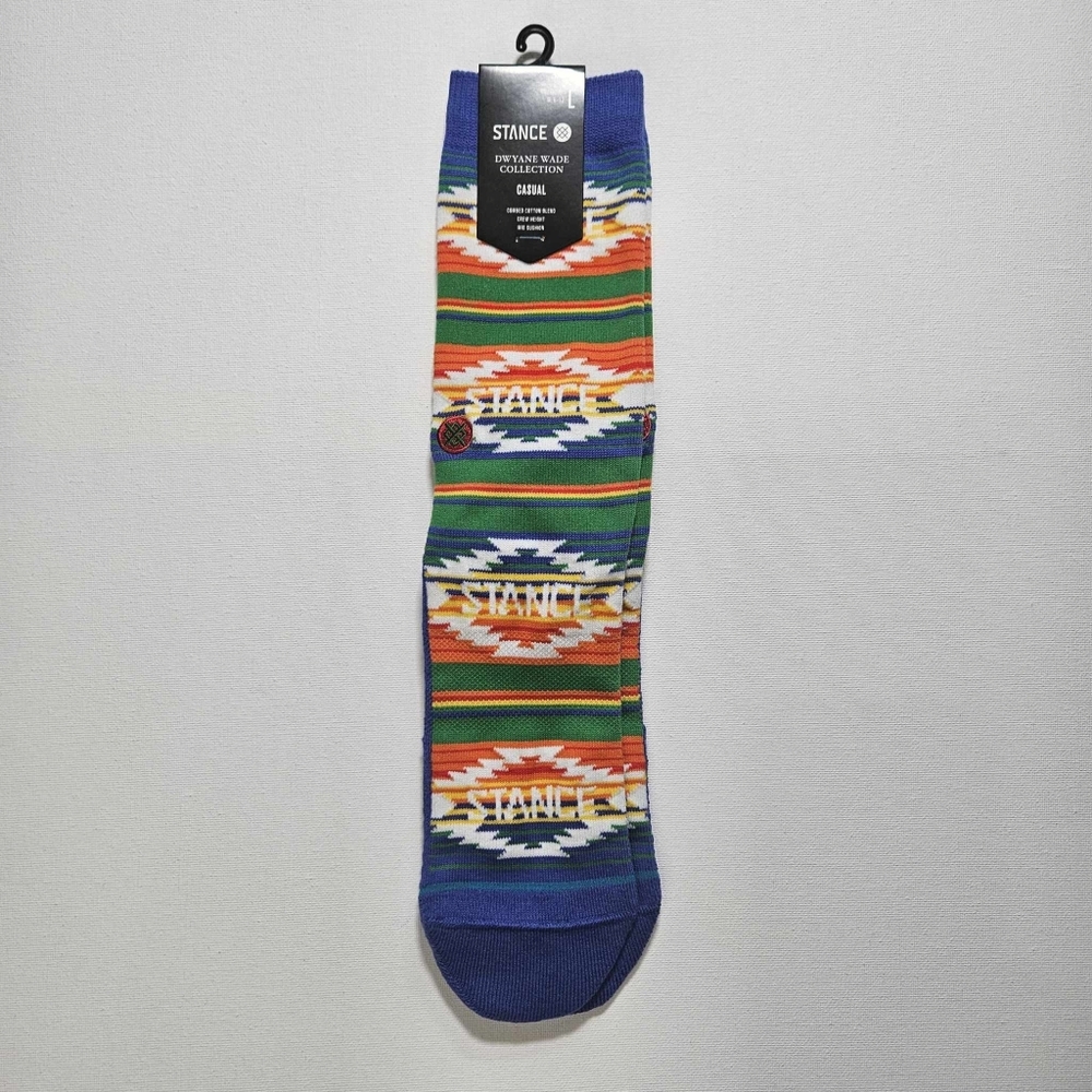Dwyane Wade Socks‎ Collection Stance Crew Height Blue White Orange Mid Cushion